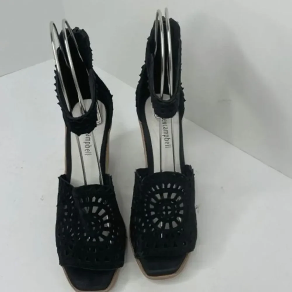 Jeffrey Campbell Velvet Black Wedges‎